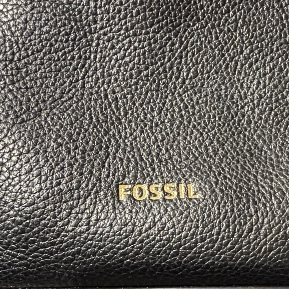 Fossil Two-Tone Black and Brown Leather Tote - Picture 2 of 10